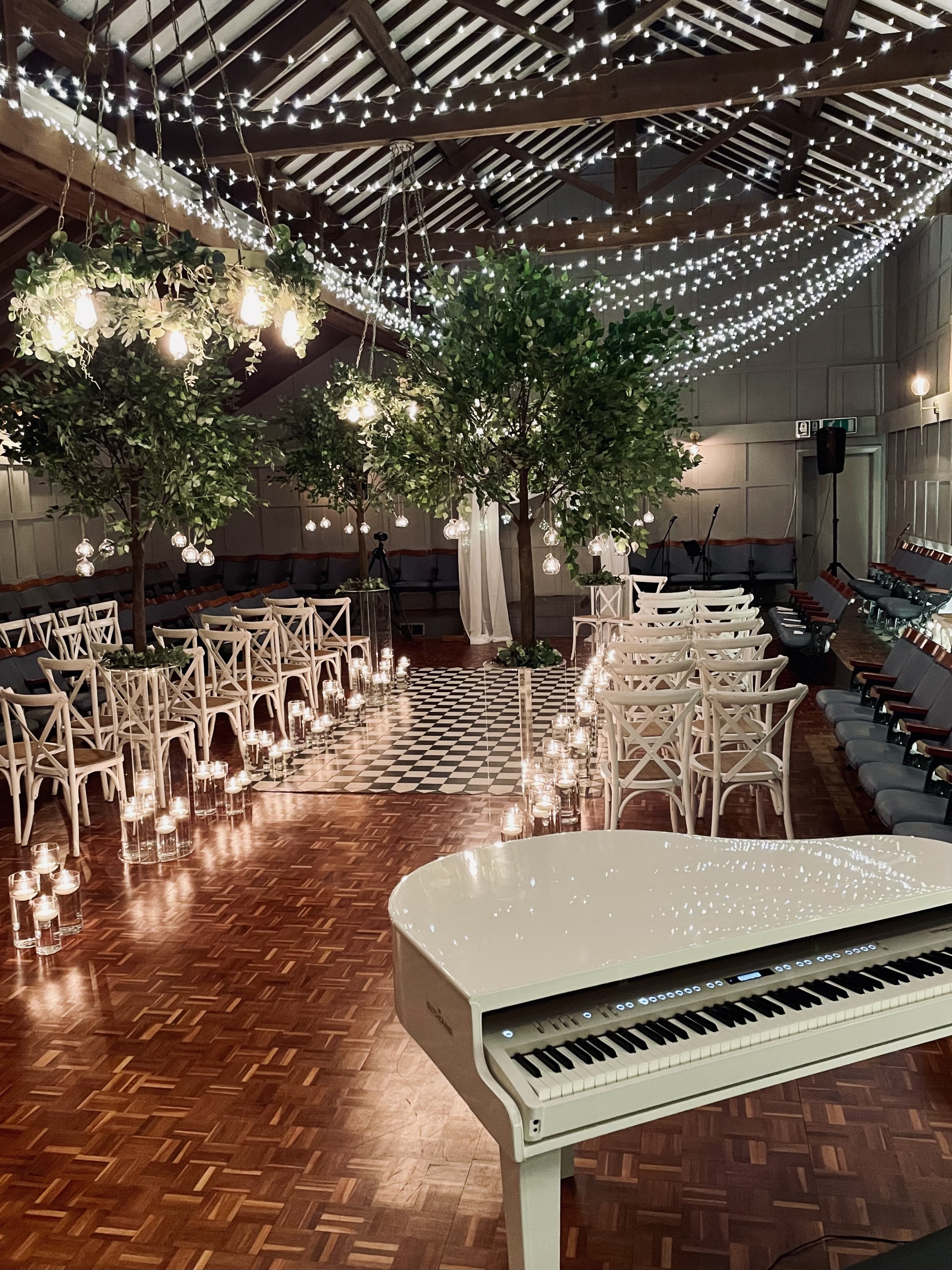 Wedding ceremony piano at Larkspur Lodge by Craig Smith