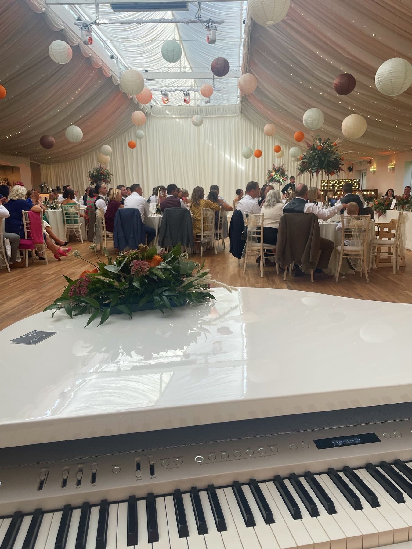 Wedding Breakfast piano music at a Wrenbury Hall Wedding